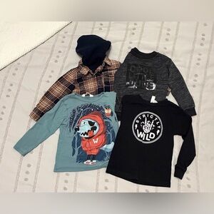 Boys 3T Graphic and Plaid Shirt Set